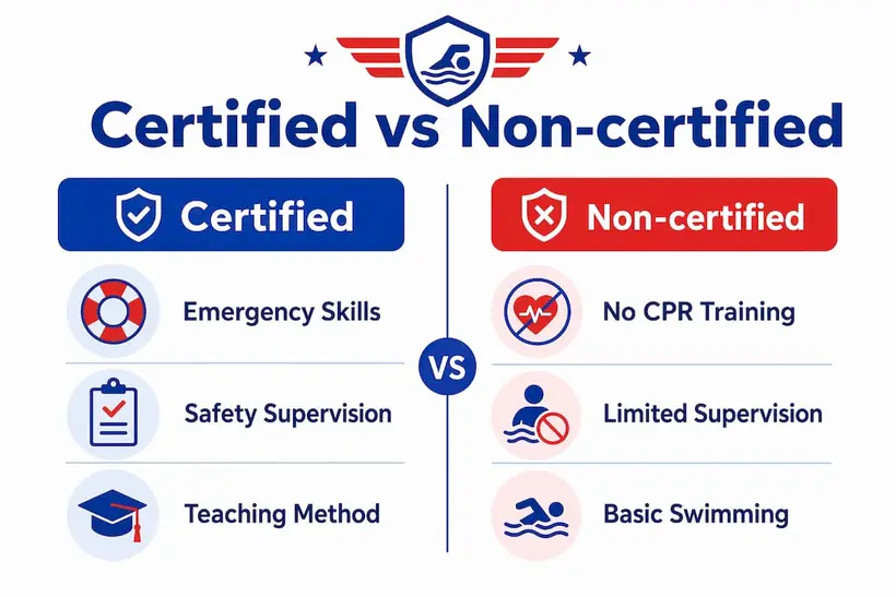 Infographic comparing certified and non-certified instructors