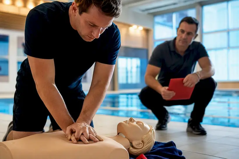 Trainee demonstrating CPR during skill verification