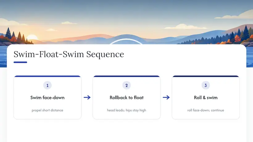 Swim-float-swim survival sequence diagram
