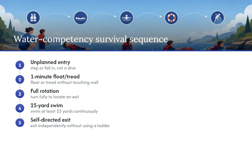 Diagram of five water competency skill benchmarks